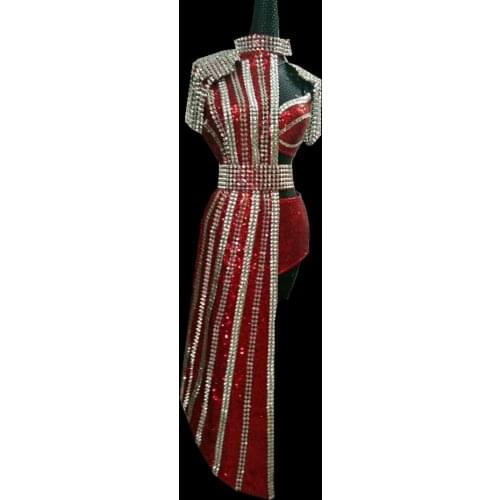 Sexy Singer Stage Jazz Dance Costume Women DJ Gogo Nightclub Shining Rhinestones Outfits Show Performance Bodysuit Cool