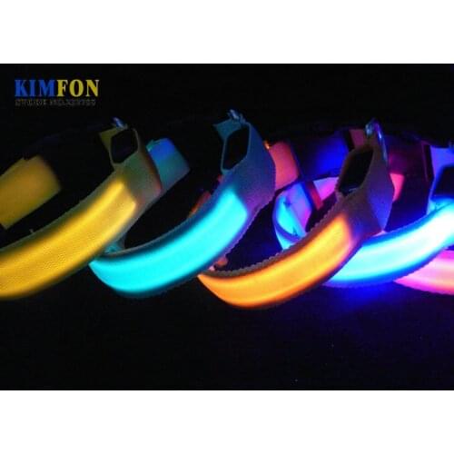 100Pcs/Lot LED Flash Glowing Collars For Puppy Dogs 7 Colors Light Up Collares Perros Accessories
