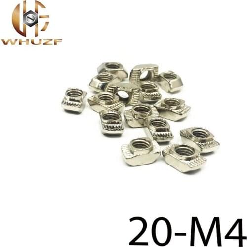 20-m4 T nut Hammer Head Nut M4 Connector Nickel Plated for 20 series Slot Groove 6 2020 M4 Aluminium Profile Accessories