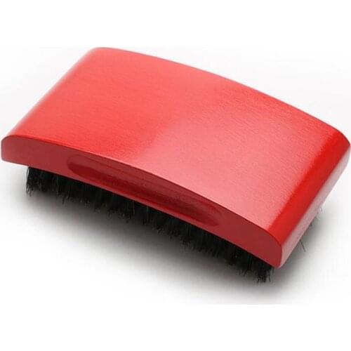 360 Round Red Men Wood handle boar bristle beard brush elliptic surface Black Great Bend Curved brush