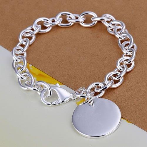 H270 925 Delicate Silver Color Bracelets For Women Charm Fashion Jewelry Thick Round Bracelet /ajcajaja Bbiajspa