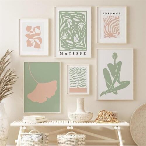 Abstract Matisse Leaf Flower Minimalist Nordic Posters And Prints Wall Art Canvas Paintings For Living Room Decor