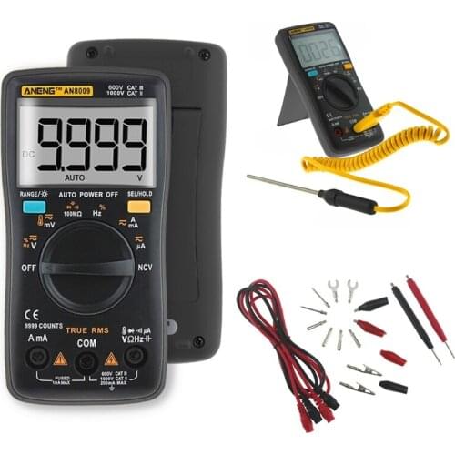 ANENG AN8009 True-RMS Auto Range Digital Multimeter NCV Ohmmeter AC/DC Voltage Ammeter Current Meter Temperature Measurement