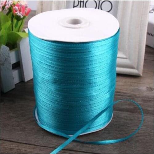 Peacock Blue 1/8" 3mm 880Yards Satin Ribbon For Arts Crafts & Sewing Christmas Wedding Party Decoration Gift Wrap DIY Material