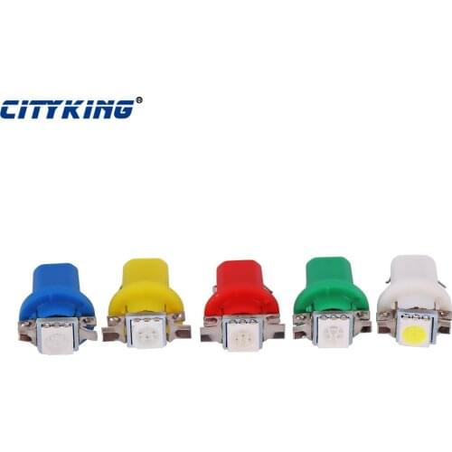 Free shipping 500 X Car Auto LED T5 led B8.5D 1led smd 5050 led Wedge b8.5 LED Light Lamp t5 1SMD White/Green/Blue/Red/Yellow