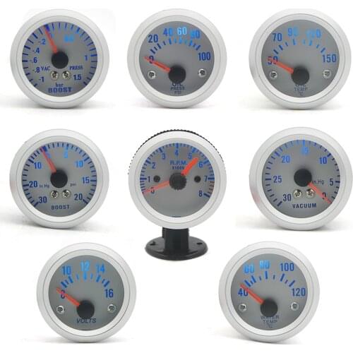 DRAGON GAUGE 2" 52mm LED Car Boost/Water Temp/Oil Temp/Oil Pressure/Tachometer/Volt/Vacuum Gauge Meter+Gauge Pods