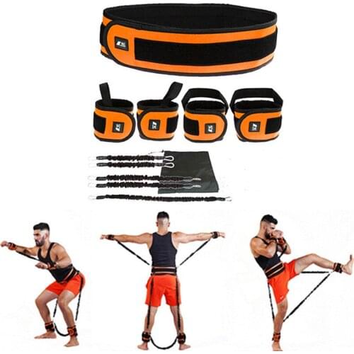 Fitness Resistance Bands Gym Boxing Combat Fighting Force Workout Equipment Home Bouncing Agility Training Stretching Belt Set