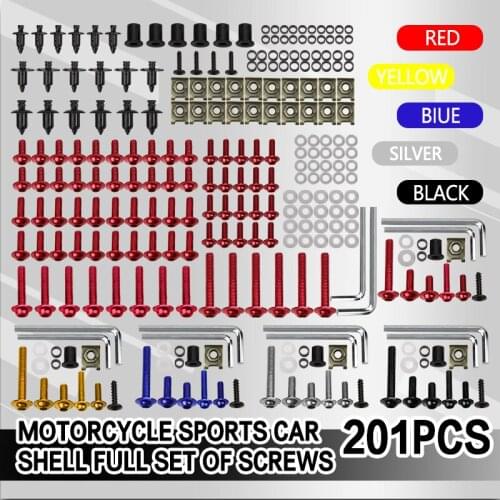 201 PCS Motorcycle Accessories Aluminum Fairing Bolt Screws Kit Fit For R1200S R1200ST R1150RT F650CS R1100S R1150R S1000RR