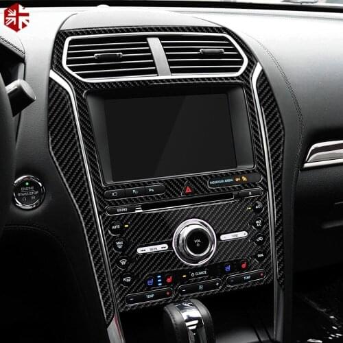 For Ford Explorer 2016-2019 Carbon Fiber Car Interior Navigation Center Console CD Panel Cover Trim Sticker