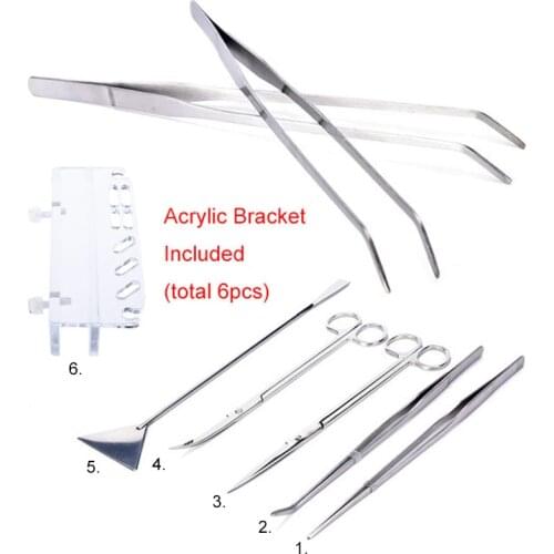 6Pcs set for fresh and marine aquarium Live Plants Grass Scissor Tweezers Shovel Kit Aquarium Maintenance Tools 2020New