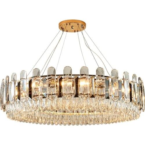 New Modern Luxury Chandeliers For Villa Hotel Lobby Round K9 Crystal Light Fixture Fashion Home Decor E14 LED Lamp Free Shipping