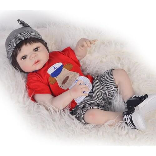 NPK 23" Full Body Silicone Reborn Baby boy reborn doll toys bathe Play House dolls baby toddler reborn bonecas kids gift doll