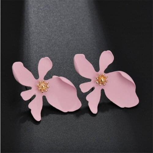 Charm 4 Color Enamel Flower Earrings For Woman Girls Christmas Gifts Alloy Plant Stud Earring Fashion Wedding Jewelry Wholesale