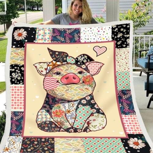Cartoon Pigs in a Blanket For Bed Sofa Winter Thick Plush Sherpa Bedspread Warm Cozy Gravity Baby Throw Blanket Weighted Blanket