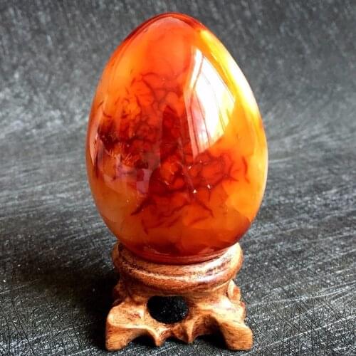 Natural Colorful Red Agate Egg Polished Quartz Crystal Healing stones