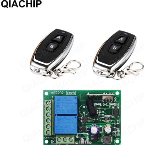 QIACHIP 433 MHz RF Remote Control Switch Controller AC 110V 220V 2CH + Universal RF Relay Receiver For Light Garage Door Opener