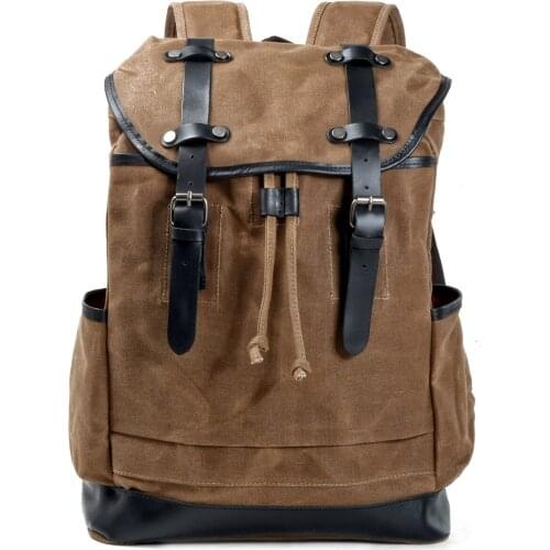 Backpack Retro Outdoor Mountaineering Travel Canvas Waterproof Laptop Bag Large Capacity