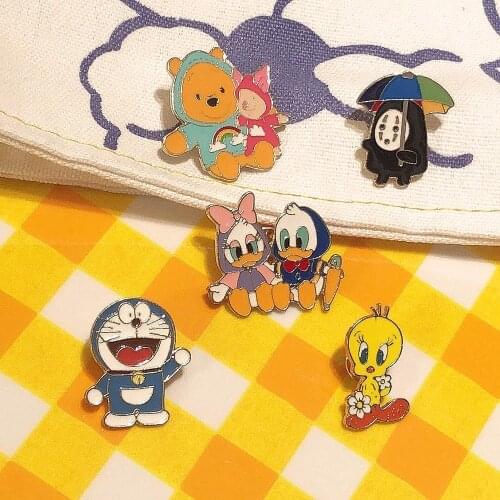 Cartoon Cat Collection Pins Brooch Bear duck Pet Lapel pins Jackets Sweater Animal Pin Badge Enamel Pins Women Jewelry Hot