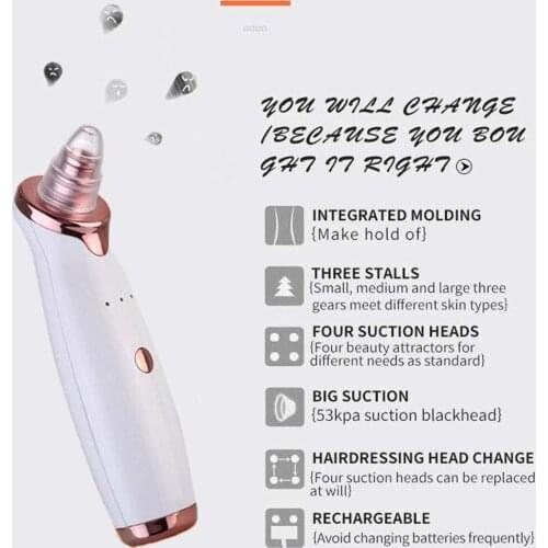 Microdermabrasion Blackhead Remover Vacuum Suction Face Pimple Acne Comedone Extractor Facial Pores Cleaner Skin Care Tools # SI