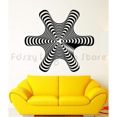 Visual illusion vinyl wall decal hypnosis illustration art abstract sticker living room bedroom fashion wall stickerF327