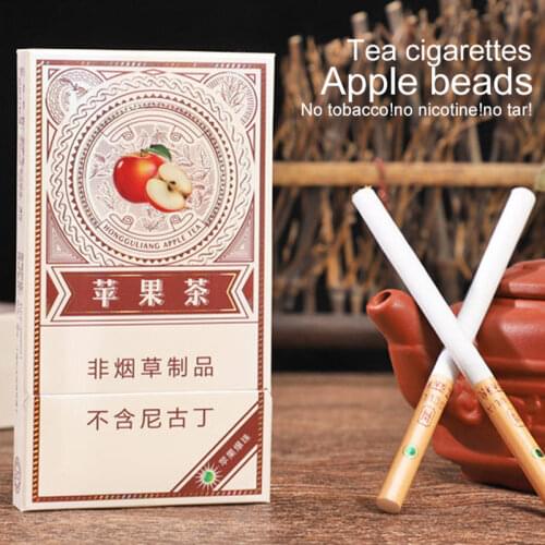 Apple mint beads Tea Cigarette Fine Tea Herbal Mentha Cigarettes quit smoking No Nicotine Tobacco free Smoke Black Tea