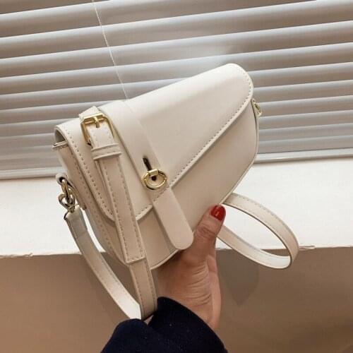 Women Saddle bag PU Leather Solid Color Shoulder Bags for Woman Luxury Design Cross Body Shopping Party Bags