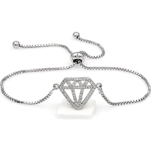 Multi Cubic Zirconia Tennis Bracelet & Bangle for Women Copper Adjustable Chain Charm Bracelet Jewelry Pulseras Mujer