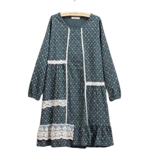 Autumn floral roupas feminina tunic roupas batas fall sequin tunique vintage mori girl kleider jurk dress