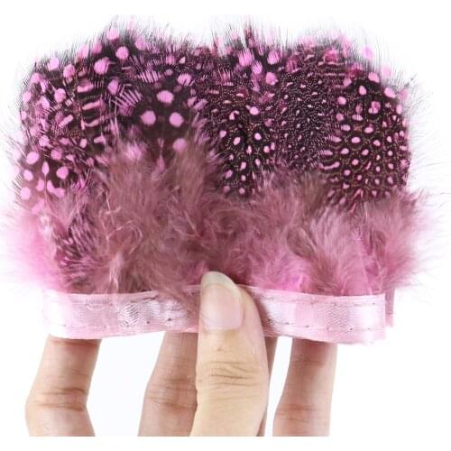 1 Meter Natural Guinea Chicken Feathers Trim Fringe DIY Sewing Party Clothing Pheasant Saddle Plumes Decoration Accessories