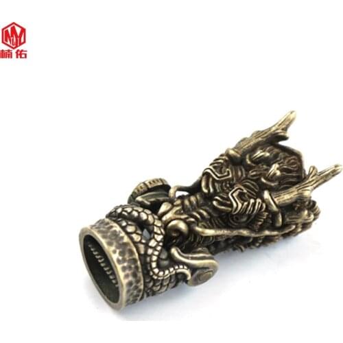 1PC Dragon Head Retro Brass Bracelet Buckle Accessories Pendant Jewelry Rope Knot Finishing Buckle