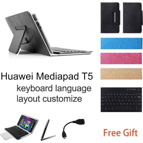 10.1 inch UNIVERSAL Wireless Bluetooth Keyboard Case for Huawei MediaPad T5 10 Wi-Fi Tablet Keyboard Language Layout Customize