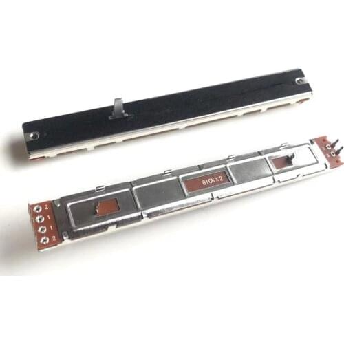 10pcs/lot 128mm B10K double potentiometer B10KX2 B103 fader handle length 15MM linear potentiometer