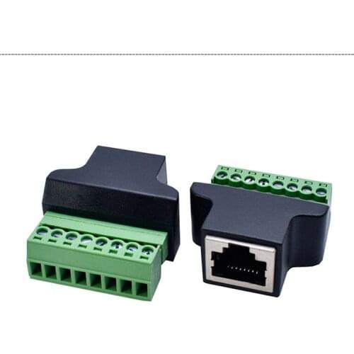 10pcs RJ45 Male/Female to Screw Terminal Adaptor RJ45 to 8 Pin 8PIN AV Block connector splitter for CCTV DVR CCTV accessory