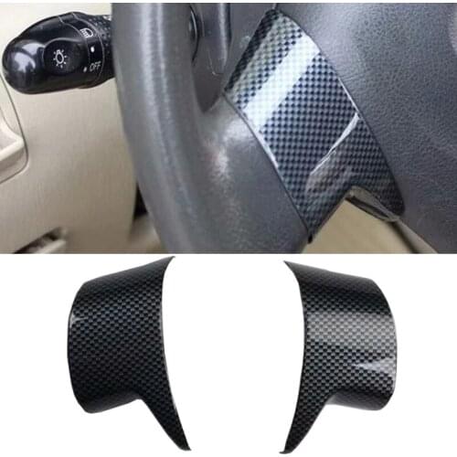For TOYOTA Corolla 2007-2013 2PCS Car Steering Wheel Cover Trim Carbon Fiber ABS Car Styling Accessories