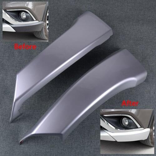 Car Silver ABS Front Lower Bumper Side Grill Lip Corner Guard Trim Cover fit for Mitsubishi Outlander 2016 2017 2018 Accessories