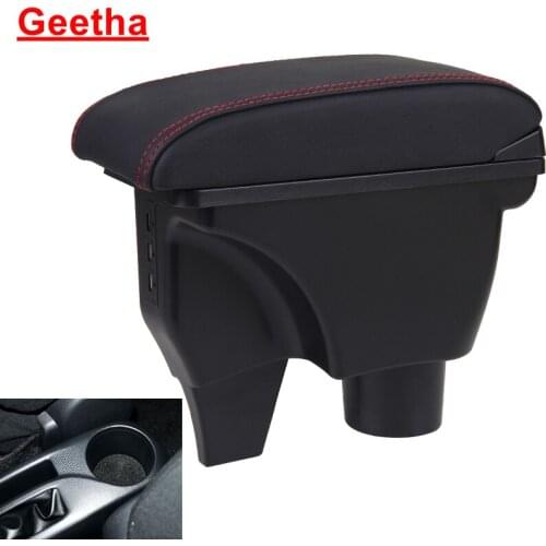 For Toyota Yaris Armrest Box For Yaris Vitz Car Center Centre Console Storage Box Retrofit Parts Large Space Retractable USB
