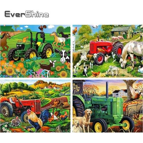 Evershine Full Square Diamond Painting Car Rhinestone Pictures New Diamond Embroidery 2019 Needlework DIY Hobby