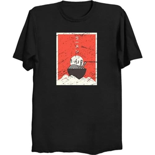 Vintage Japanese Anime Ramen Cotton Men Cool Japan Anime T-shirt Harajuku Streetwear Camisetas Hombre Aesthetic Clothes