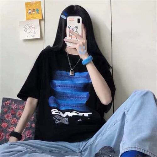 Short-Sleeved T-Shirt Women Loose Korean Version Of The New Summer BF Harajuku Style Half-Sleeved Top