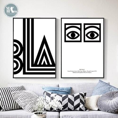 Nordic Minimalist Canvas Painting Abstract Eyes Prints Art Posters Prints Geometry letter Wall Picture Living Room home decor