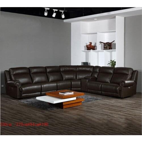 Living room Sofa set диван мебель кровать muebles de sala L shape recliner real genuine leather sofa cama puff asiento sala fut