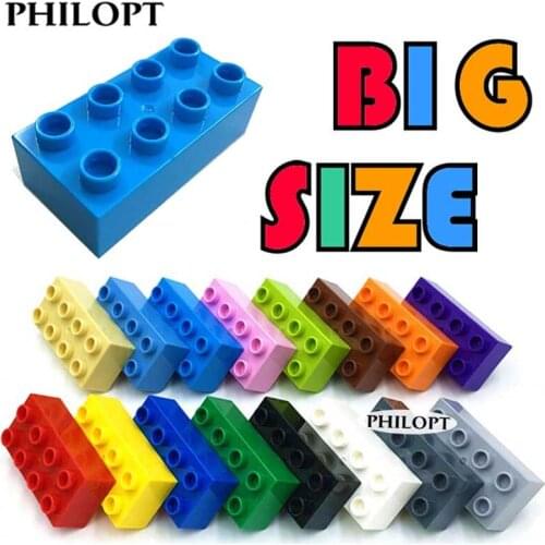 DIY Large Building Blocks Brick Thick2x4 Plastic Accessories Parts Compatible With Brands Educational Children Toy For Kids Gift