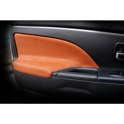 Knee leather door armrests for Mitsubishi asx 2013 2014 auto interior accessories