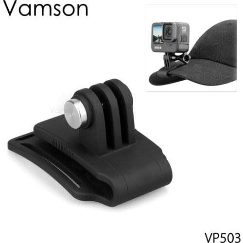 Vamson for Gopro hero 9 8 7 6 5 4 YI Motion Camera Hat Clip Bracket With Screw Head Adapter and Screw VP503
