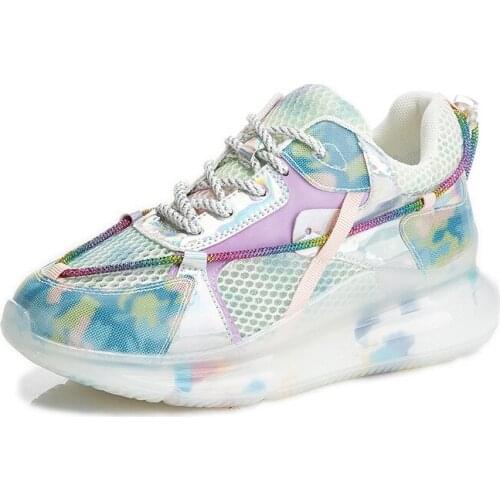 Summer Sneakers Womens Camouflage Film Absorption Soles Shoes Fashion Casual Breathable Network Lace-Up Shoes