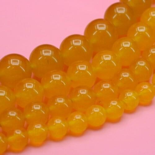 Hot sale!Yellow chalcedony round shape loose beads 4/6/8/10/12/14mm dimension optional 15" DIY stone jewelry