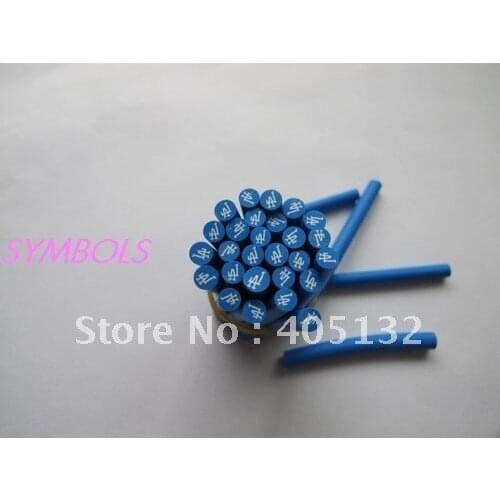 L-07 Free Shipping 100pcs 5mm Cute Blue LA Team Cane Fancy Nail Art Polymer Clay Cane