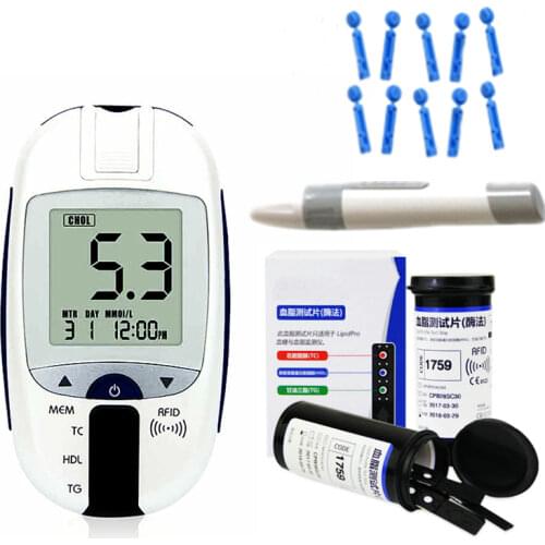 5 in 1 Lipid Profile Meter Set HDL LDL Triglycerides Glucose Cholesterol Test Kit Health Monitor