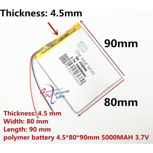 Best battery brand Size 458090 3.7V 5000mah Lithium polymer Battery with Protection 7 inch Tablet PC