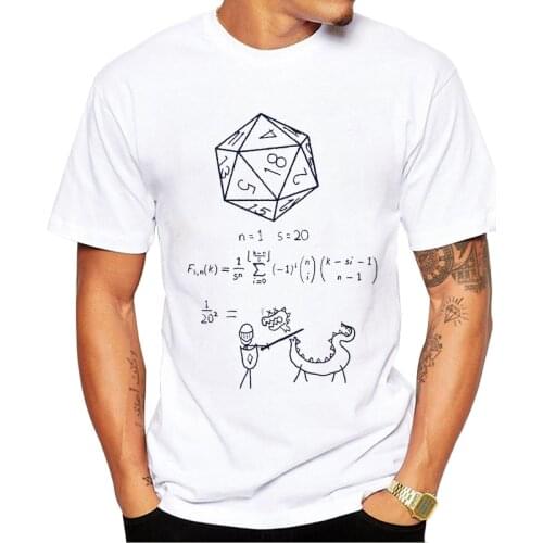 TEEHUB Hipster Letters Printed Men T-Shirt Short Sleeve Fashion The Science of 20 Sided Dice Tshirts Street t shirts Cool Tee